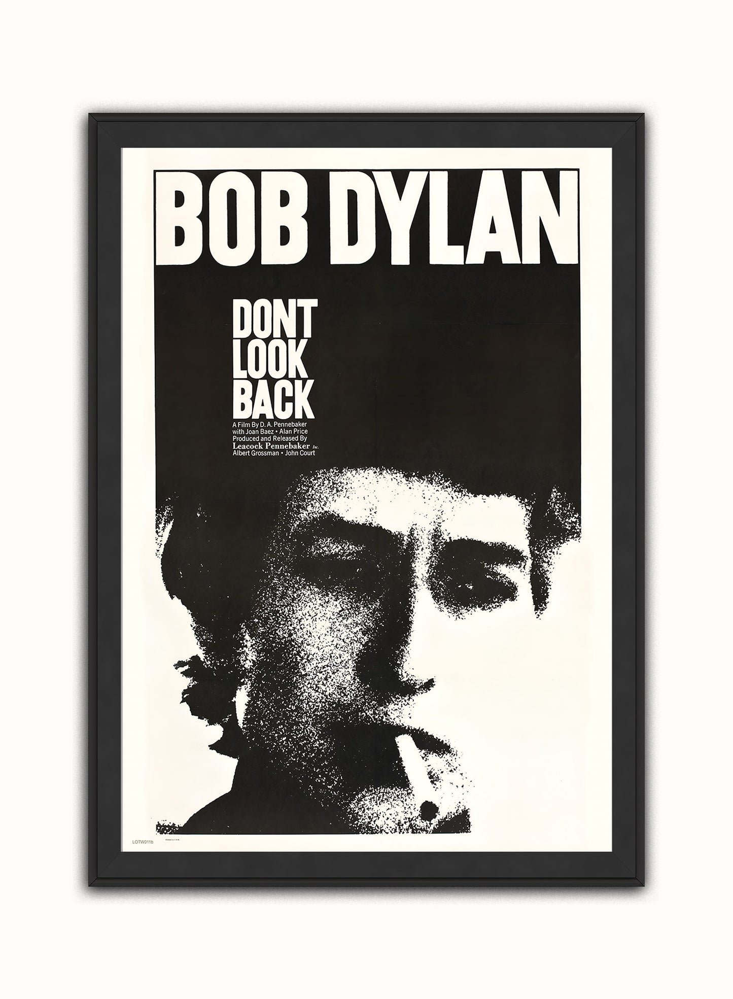 Bob Dylan Don't look Back Poster Art Print Vintage Poster Wall Art Print 50x70cm Black Frame