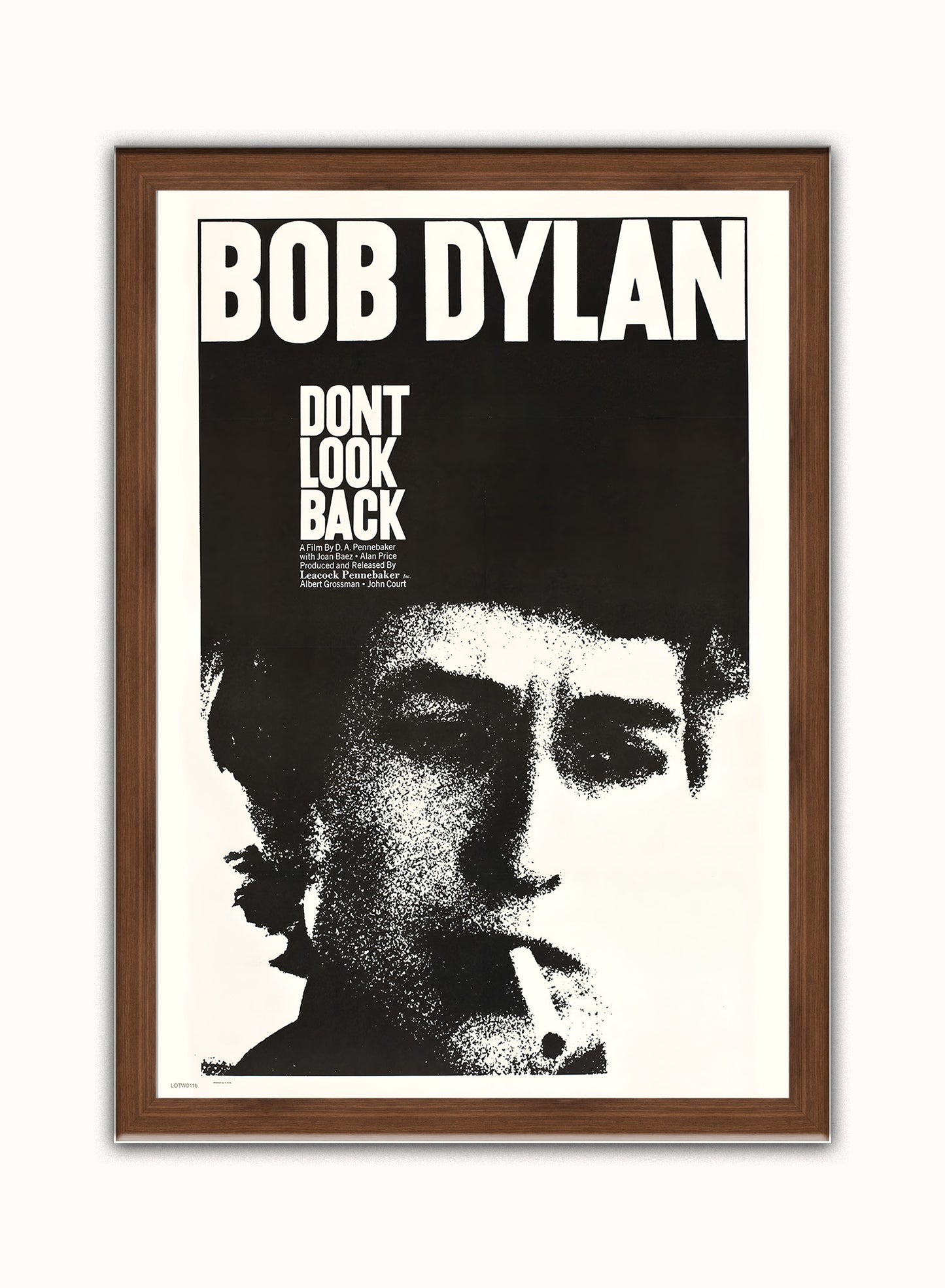 Bob Dylan Don't look Back Poster Art Print Vintage Poster Wall Art Print 50x70cm Dark Wood Frame