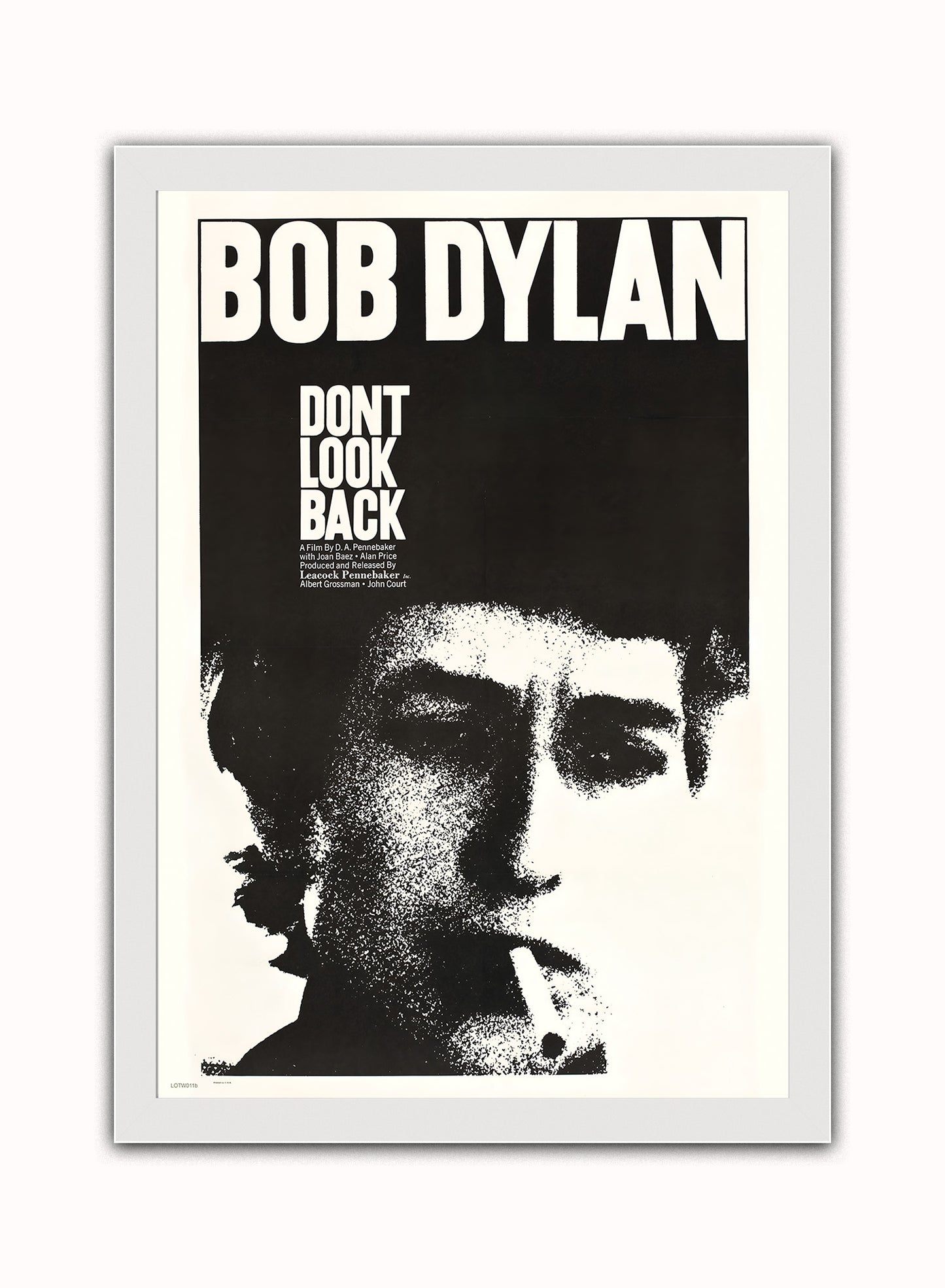 Bob Dylan Don't look Back Poster Art Print Vintage Poster Wall Art Print 50x70cm White Frame