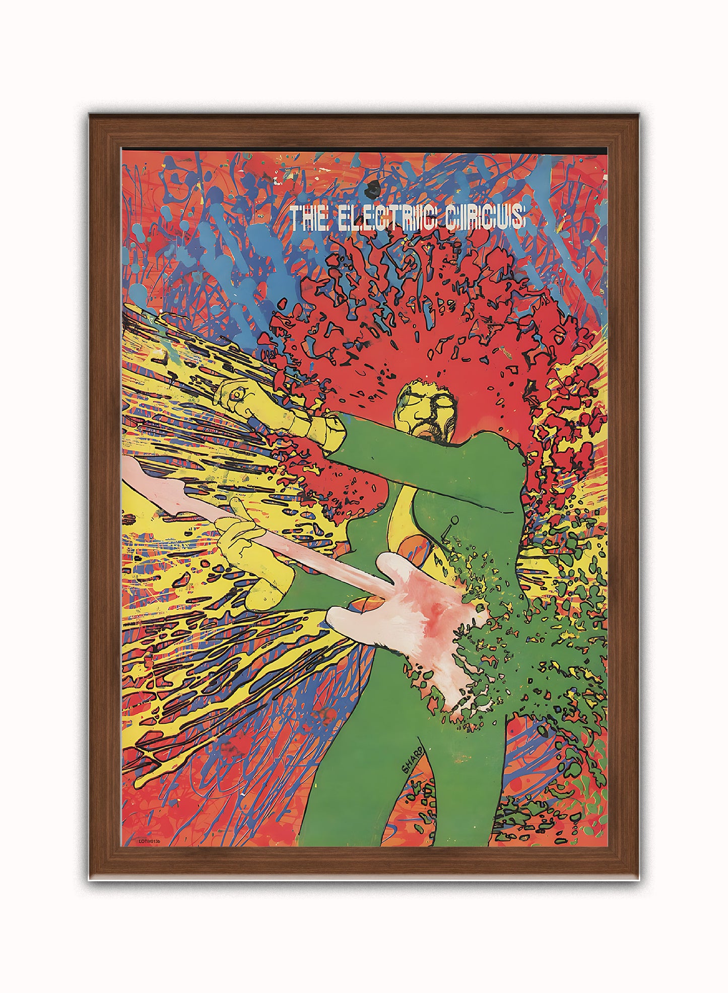 JIMI HENDRIX Promotion Poster 1970 Vintage Poster Wall Art Print 50x70cm Dark Wood Frame