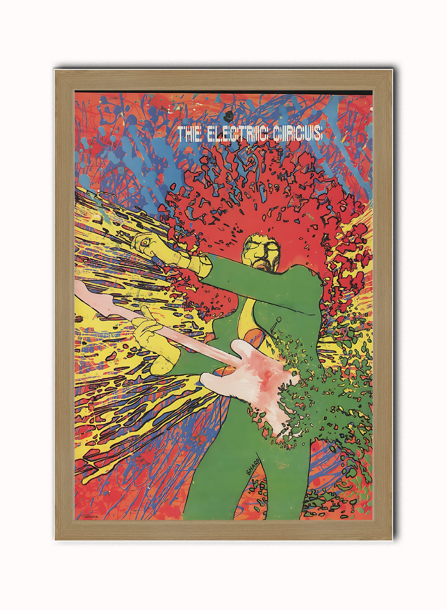 JIMI HENDRIX Promotion Poster 1970 Vintage Poster Wall Art Print 50x70cm Light Wood Frame