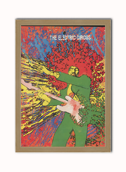 JIMI HENDRIX Promotion Poster 1970 Vintage Poster Wall Art Print 50x70cm Light Wood Frame