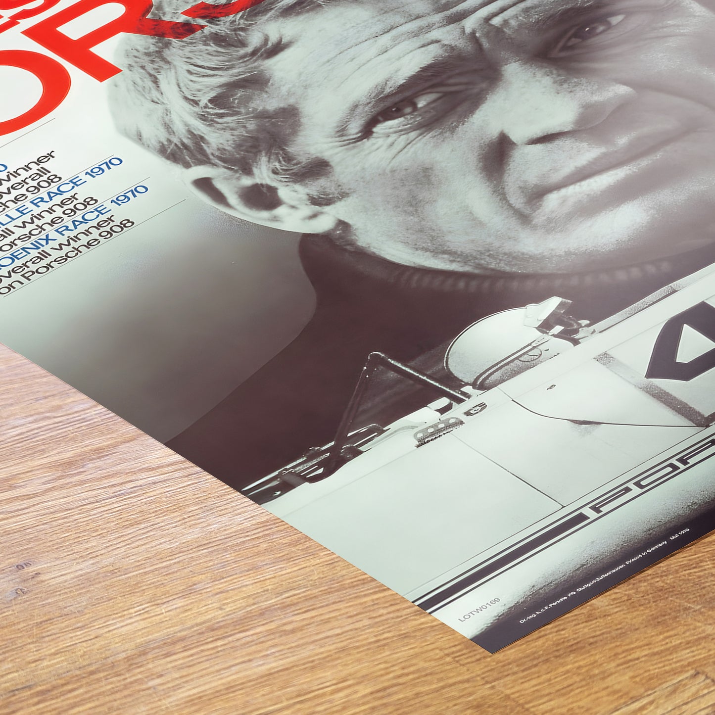 Steve Mqueen Porche Movie Poster, Vintage Hollywood Cinema Vintage Poster Wall Art Print 50x70cm