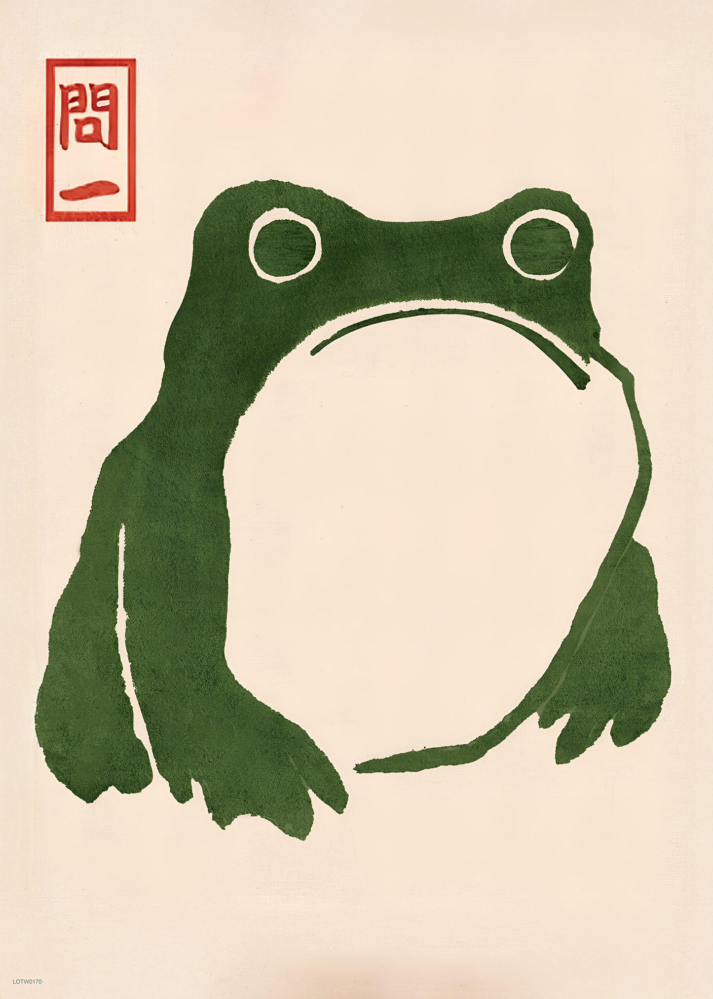 Japanese Grumpy Toad by Matsumoto Hoji Print – Matsumoto Hoji Japanese Wall Art 50x70cm