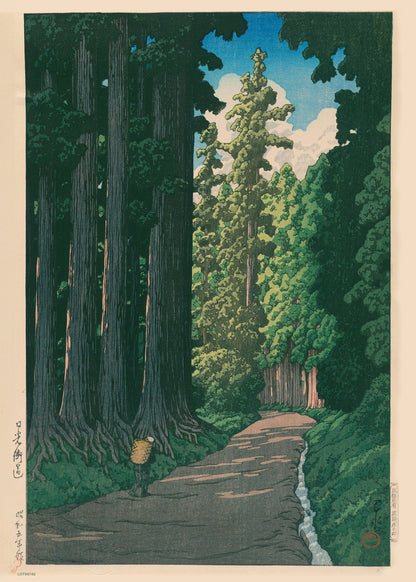 Road to Nikko Japanese Poster by artist Kawase Hasui Print – artist Kawase Hasui Japanese Wall Art 50x70cm