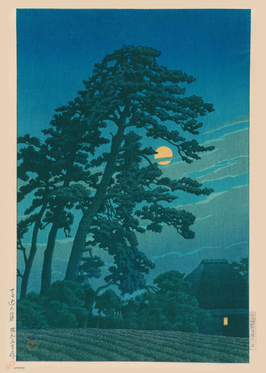 Moon at Magome Japanese Poster by artist Kawase Hasui 50x70cm Art Print