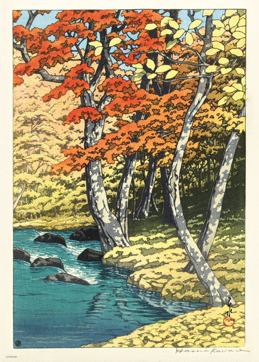 Autumn at Oirase Japanese Poster by artist Kawase Hasui 50x70cm Art Print