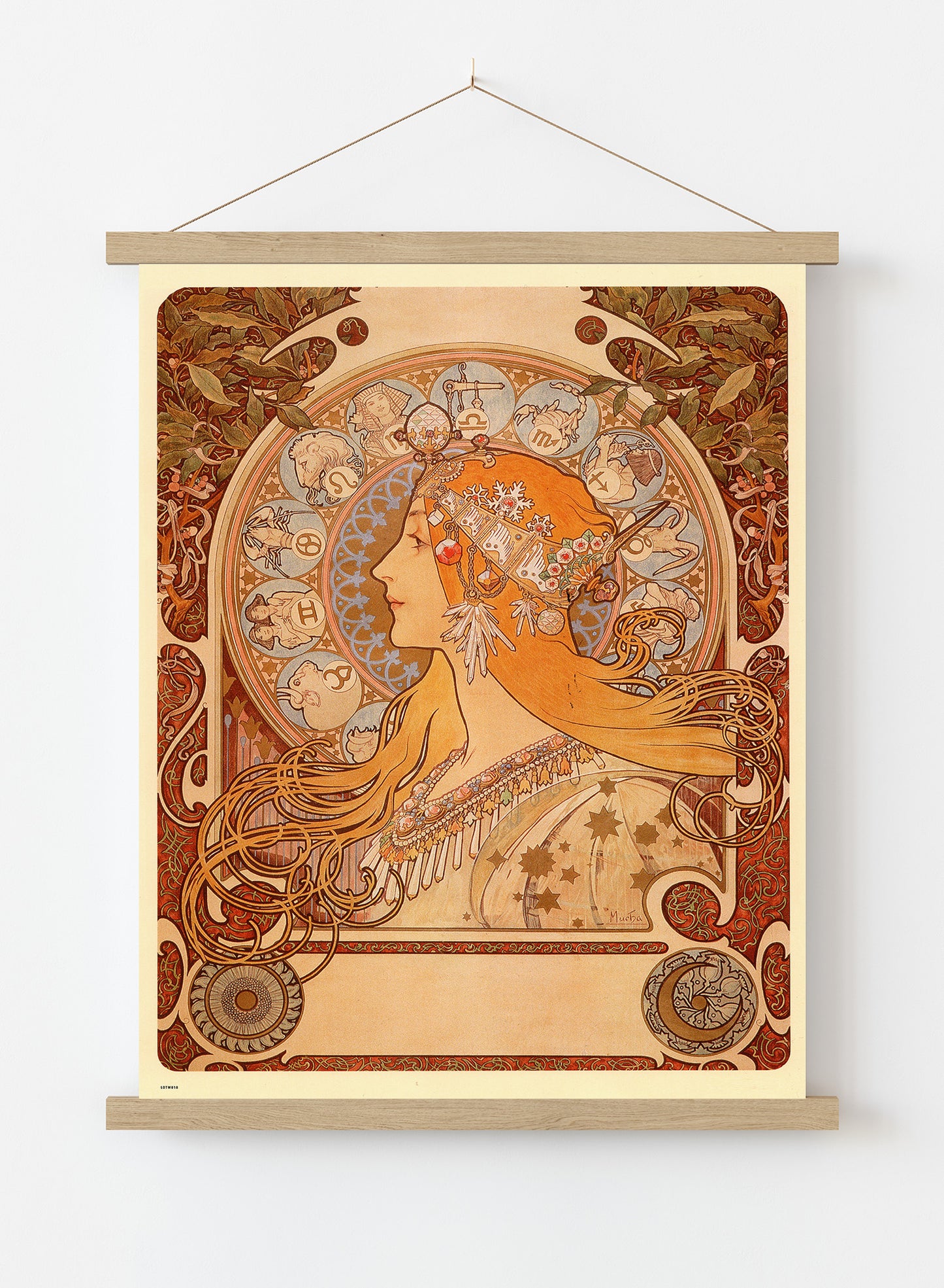 Alphonse Mucha Zodiak Art nouveau Vintage Art Wall Art Print 70x50cm Poster Hanger