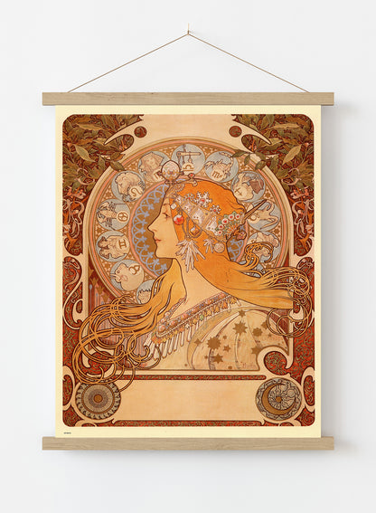 Alphonse Mucha Zodiak Art nouveau Vintage Art Wall Art Print 70x50cm Poster Hanger