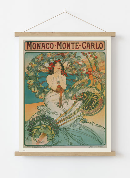 Alphonse Mucha Monaco Art nouveau Vintage Art Wall Art Print 70x50cm Poster Hanger