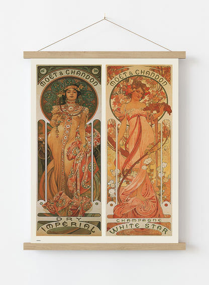 Alphonse Mucha Moet Art nouveau Vintage Art Wall Art Print 70x50cm Poster Hanger