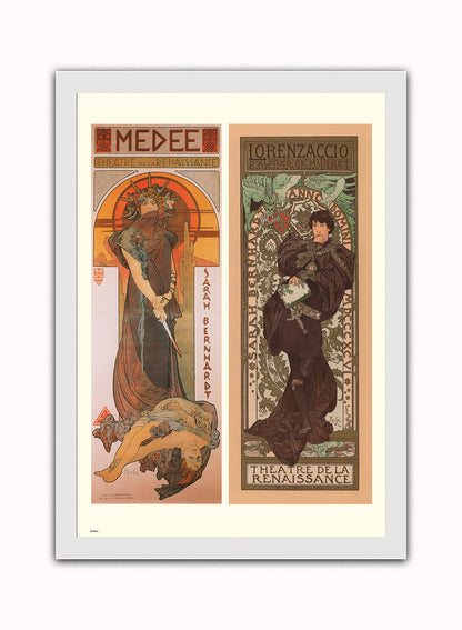 Alphonse Mucha Medee Art nouveau Vintage Art Wall Art Print 70x50cm White Frame