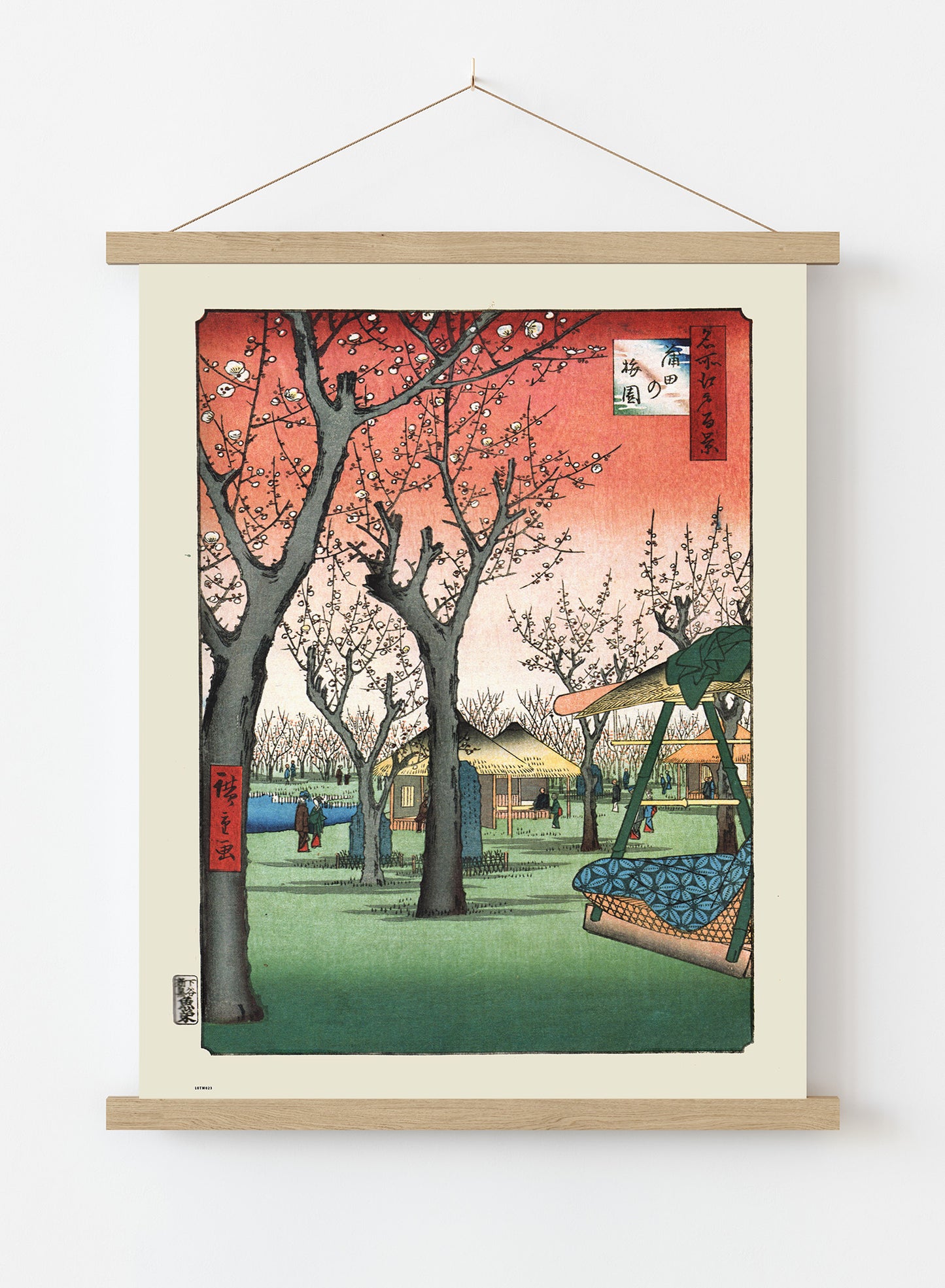 Plum Orchard in Kamada Hiroshige Vintage Art Wall Art Print 70x50cm Poster Hanger