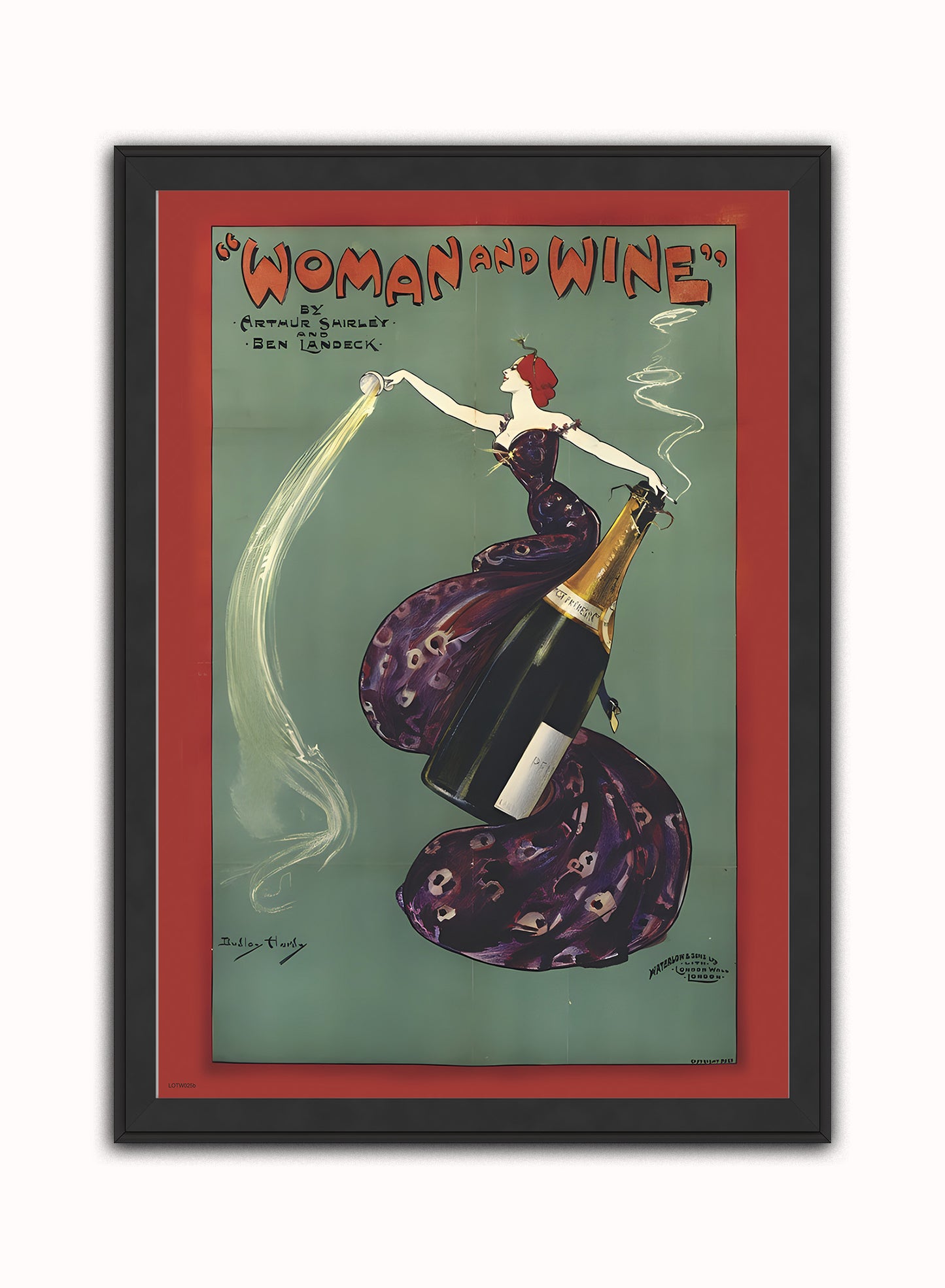 Woman and Wine, 1899 Vintage Poster by Dudley Hardy Print – Dudley Hardy Vintage Poster Wall Art 50x70cm Black Frame