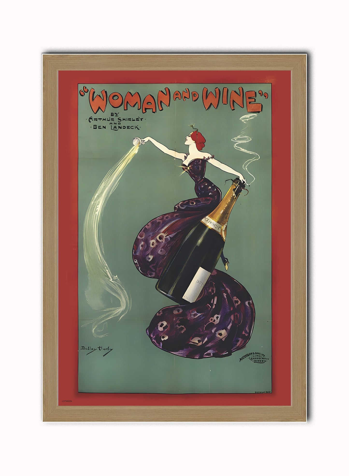 Woman and Wine, 1899 Vintage Poster by Dudley Hardy Print – Dudley Hardy Vintage Poster Wall Art 50x70cm Light Wood Frame