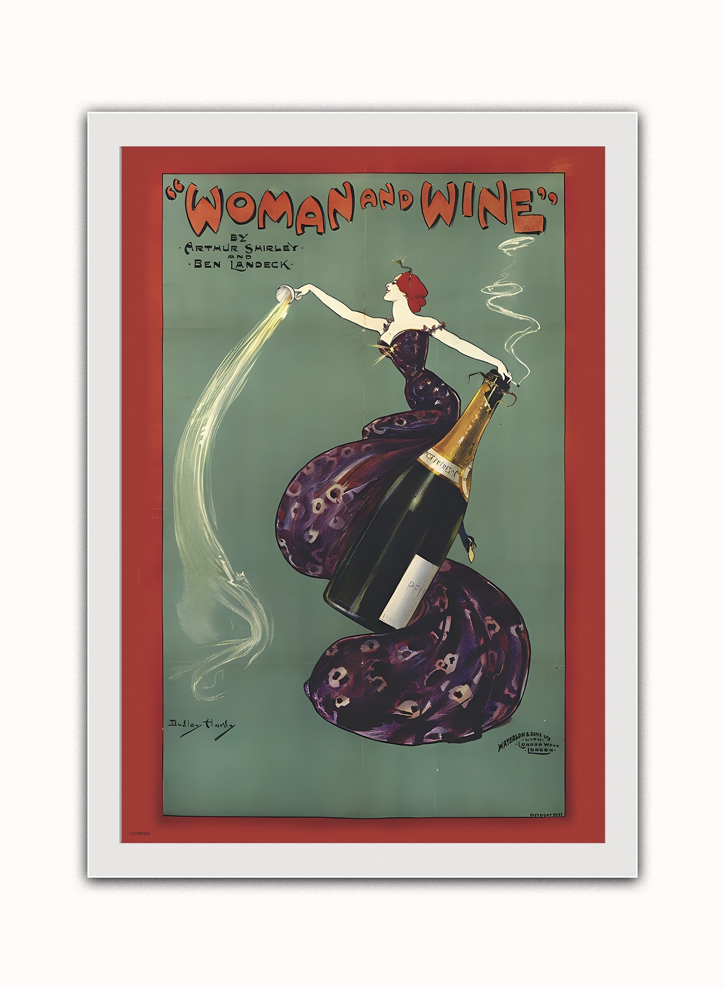 Woman and Wine, 1899 Vintage Poster by Dudley Hardy Print – Dudley Hardy Vintage Poster Wall Art 50x70cm White Frame