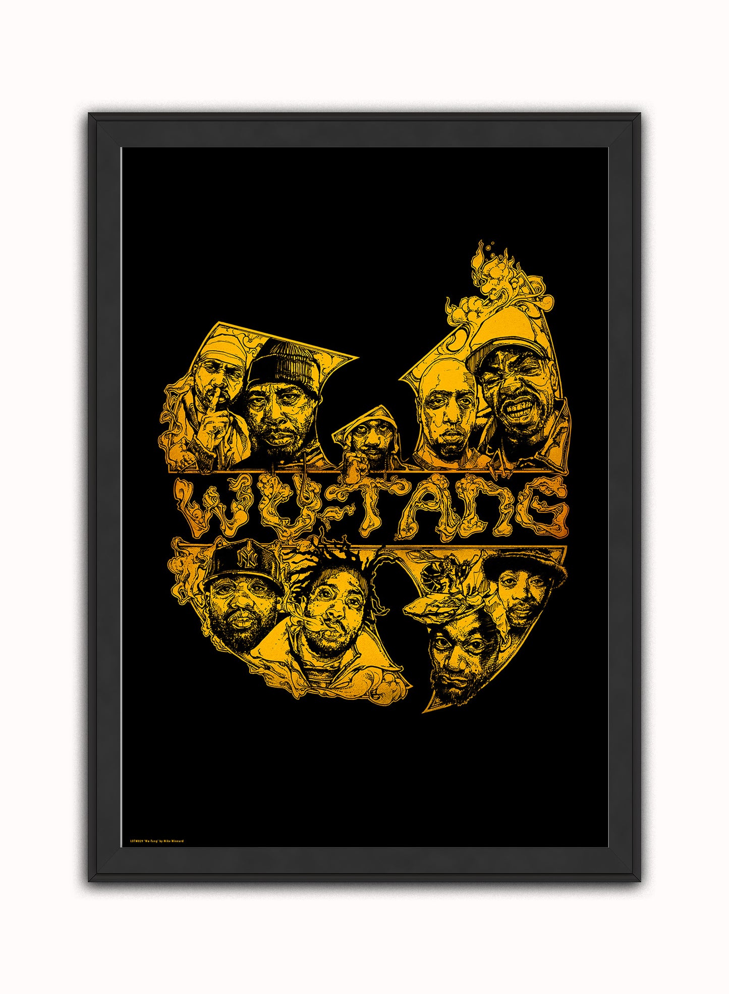 Wu-Tang Clan Vintage Art Wall Art Print 70x50cm Black Frame