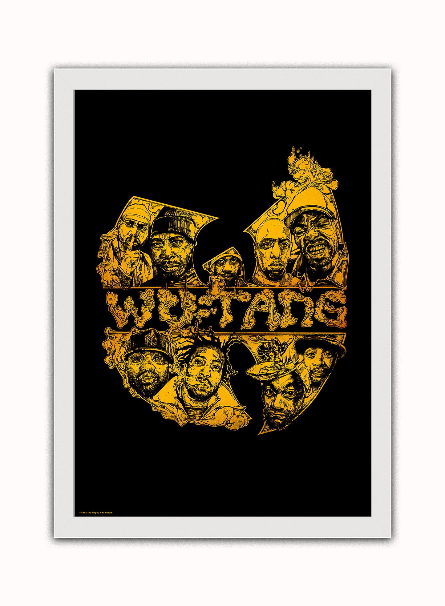 Wu-Tang Clan Vintage Art Wall Art Print 70x50cm White Frame