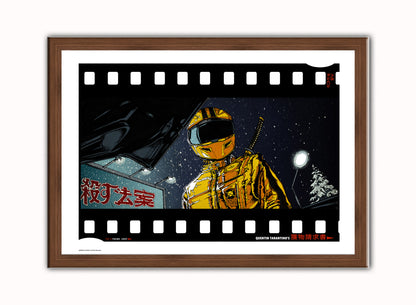 Kill Bill Vintage Art Wall Art Print 70x50cm Dark Wood Frame