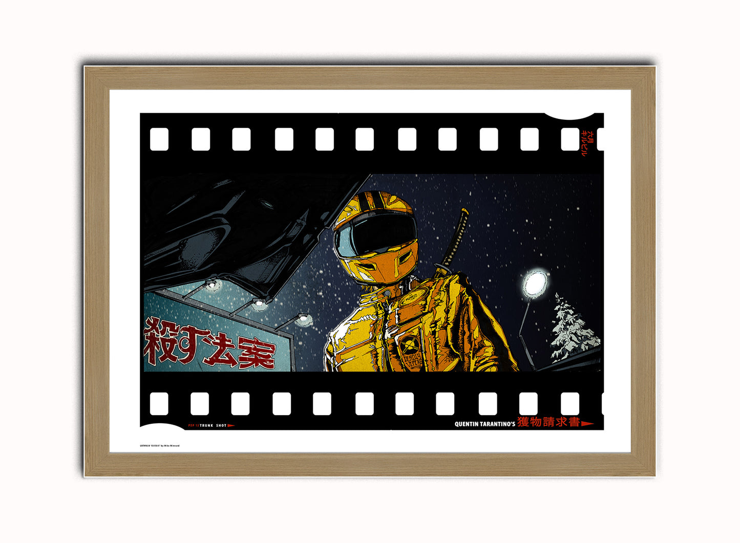 Kill Bill Vintage Art Wall Art Print 70x50cm Light Wood Frame