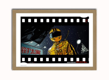 Kill Bill Vintage Art Wall Art Print 70x50cm Light Wood Frame