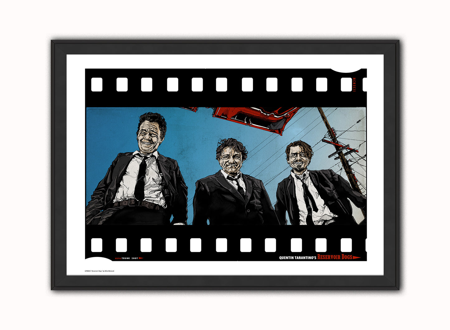 Reservoir Dogs Vintage Art Wall Art Print 70x50cm Black Frame