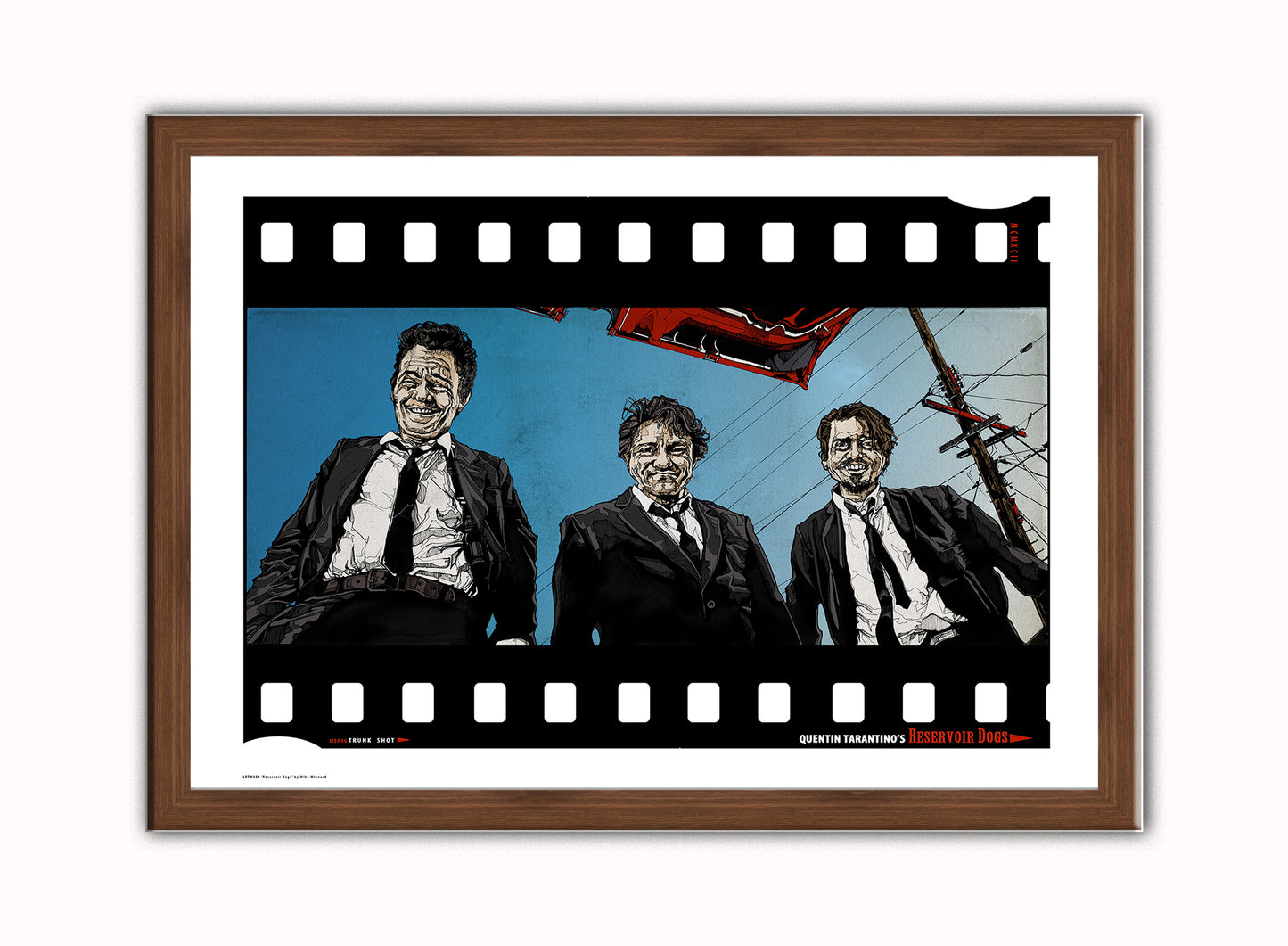 Reservoir Dogs Vintage Art Wall Art Print 70x50cm Dark Wood Frame