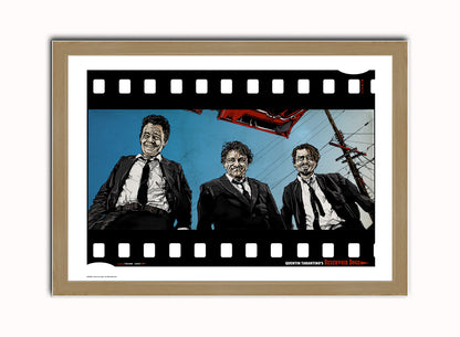 Reservoir Dogs Vintage Art Wall Art Print 70x50cm Light Wood Frame