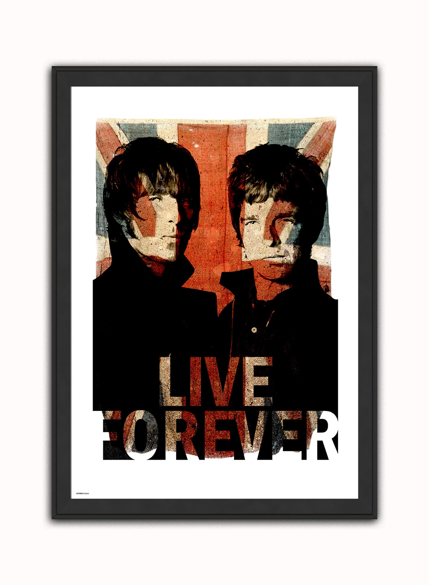 Oasis live forever Vintage Art Wall Art Print 70x50cm Black Frame