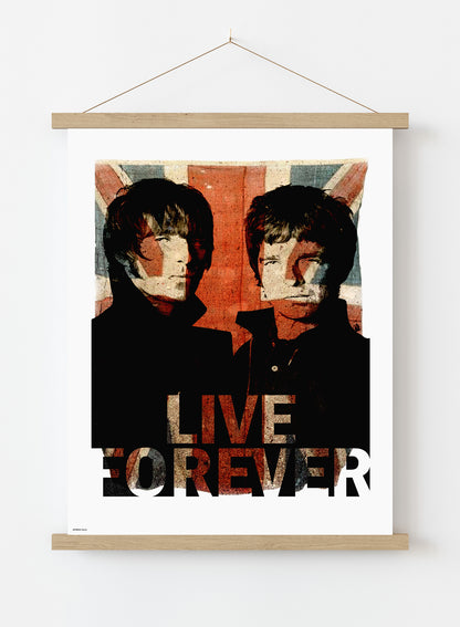 Oasis live forever Vintage Art Wall Art Print 70x50cm Poster Hanger