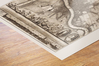 Old London Map 70x50cm Art Print