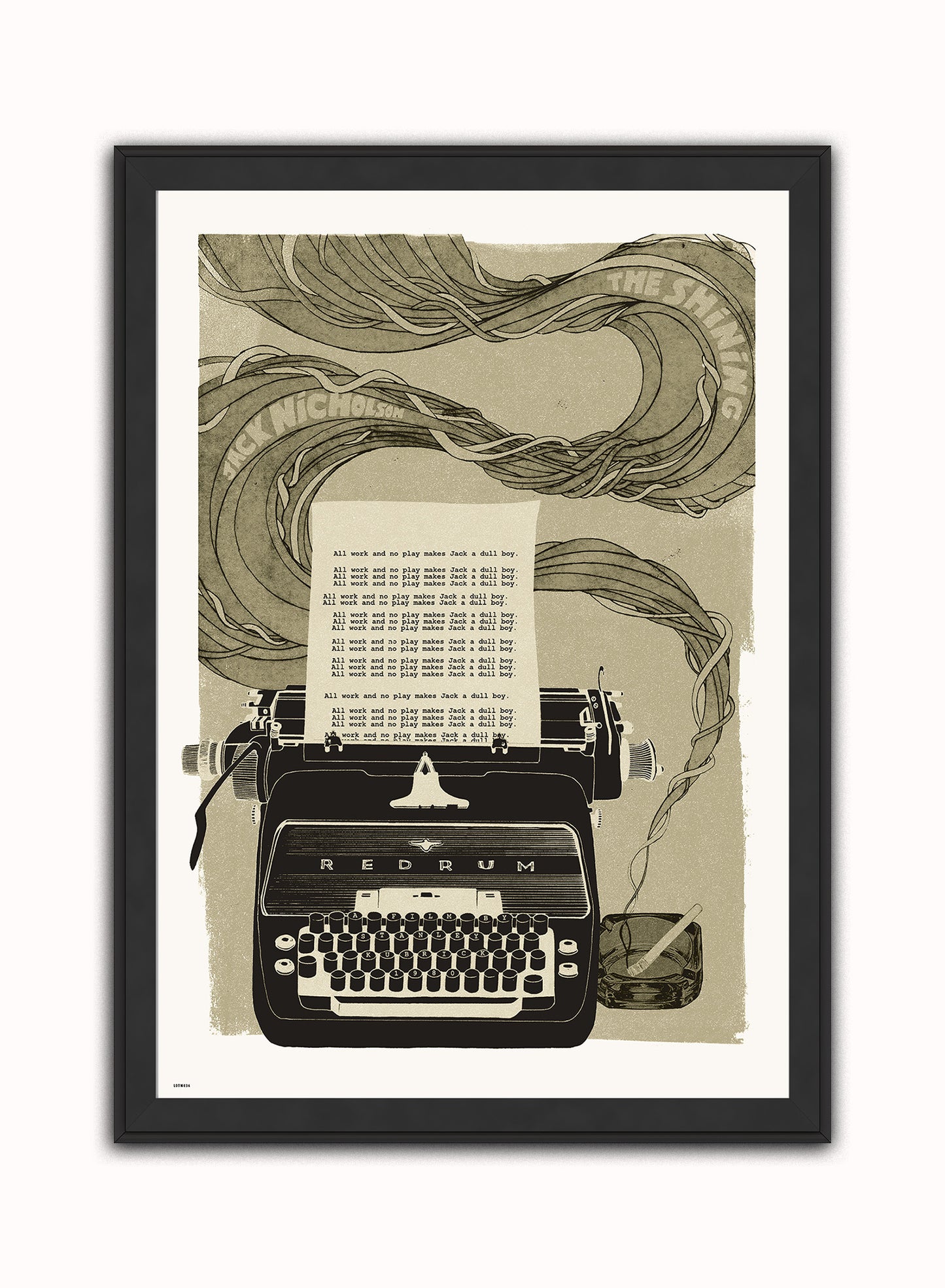 The Shining Vintage Art Wall Art Print 70x50cm Black Frame