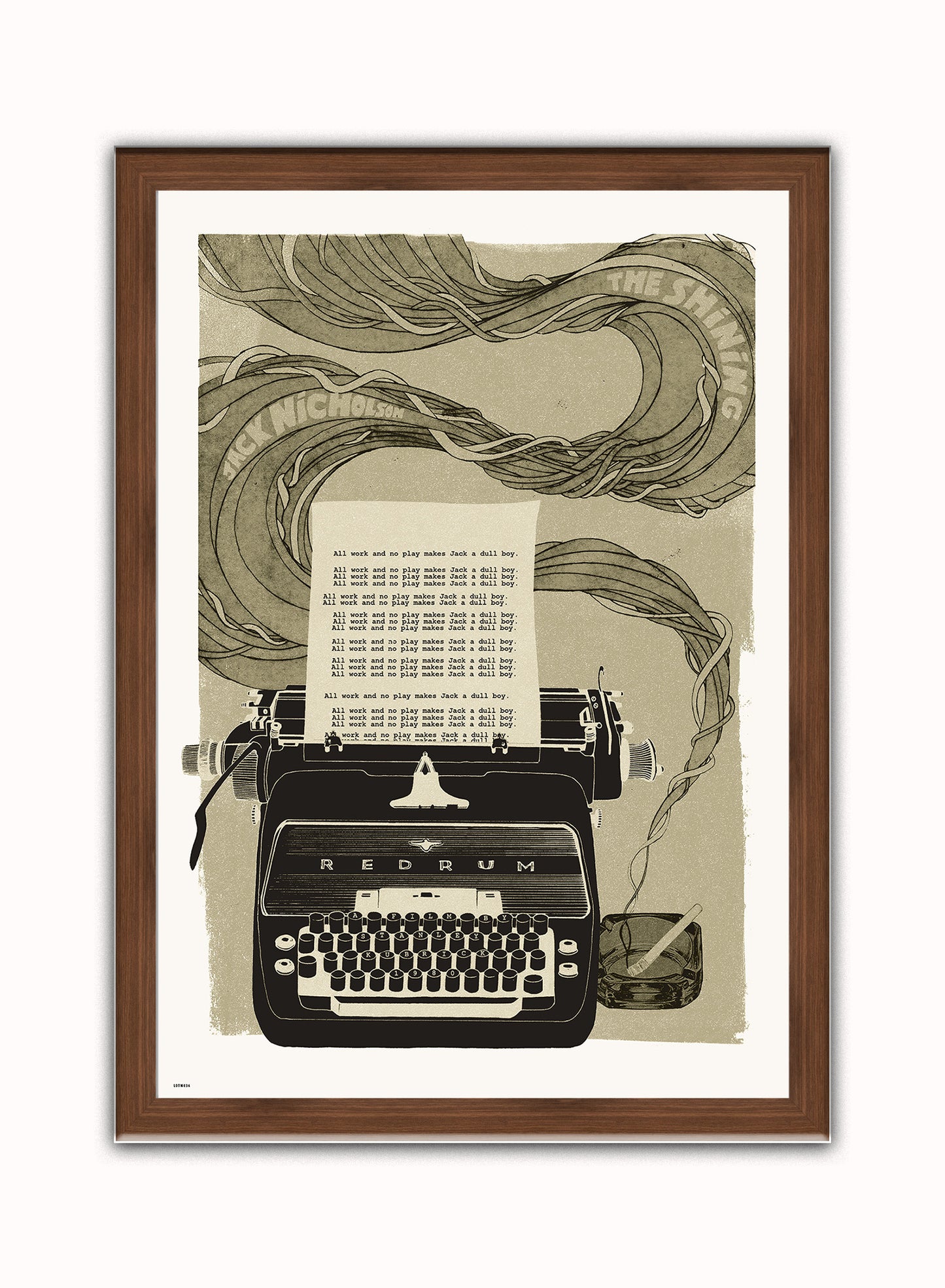 The Shining Vintage Art Wall Art Print 70x50cm Dark Wood Frame