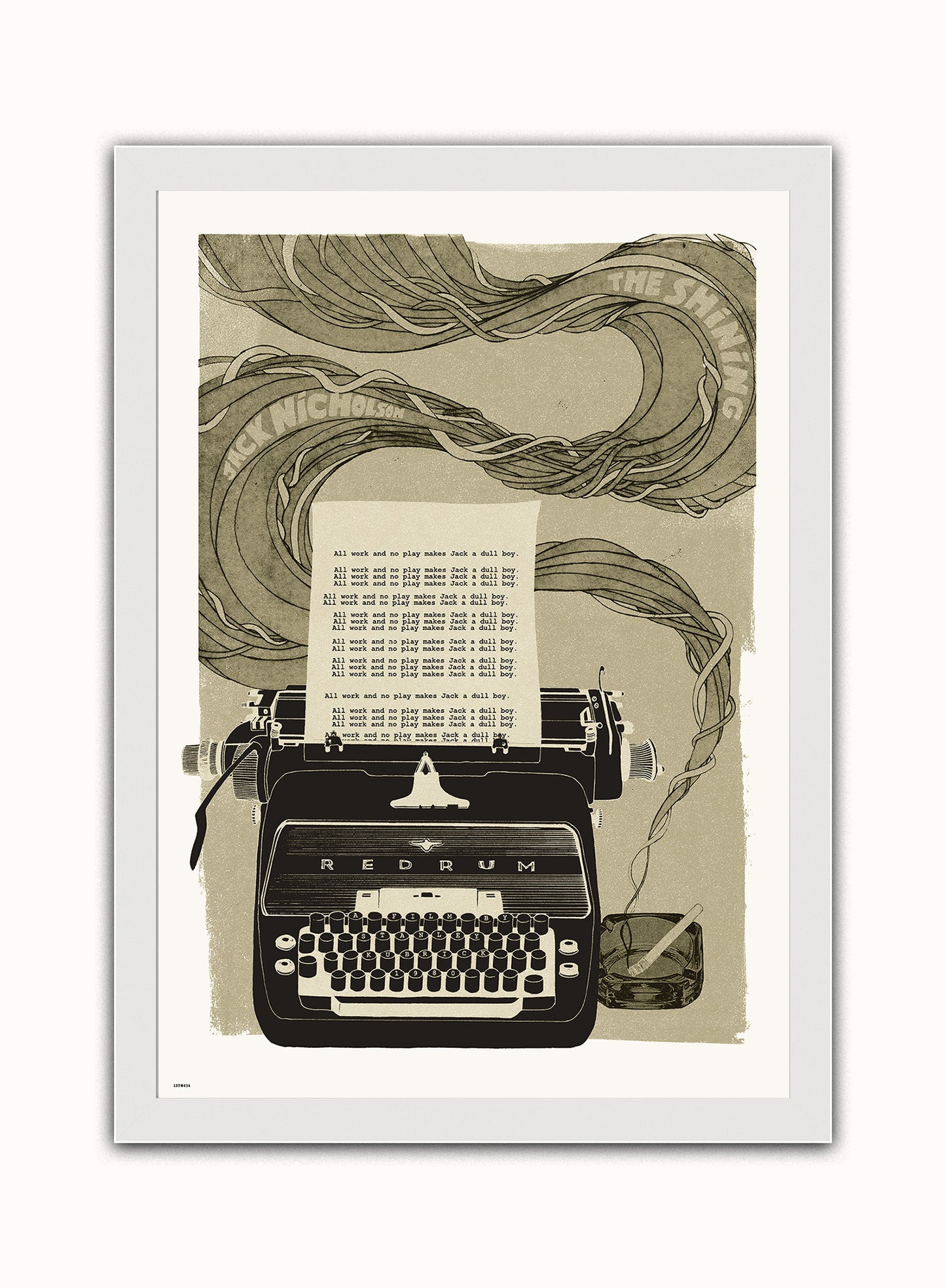 The Shining Vintage Art Wall Art Print 70x50cm White Frame