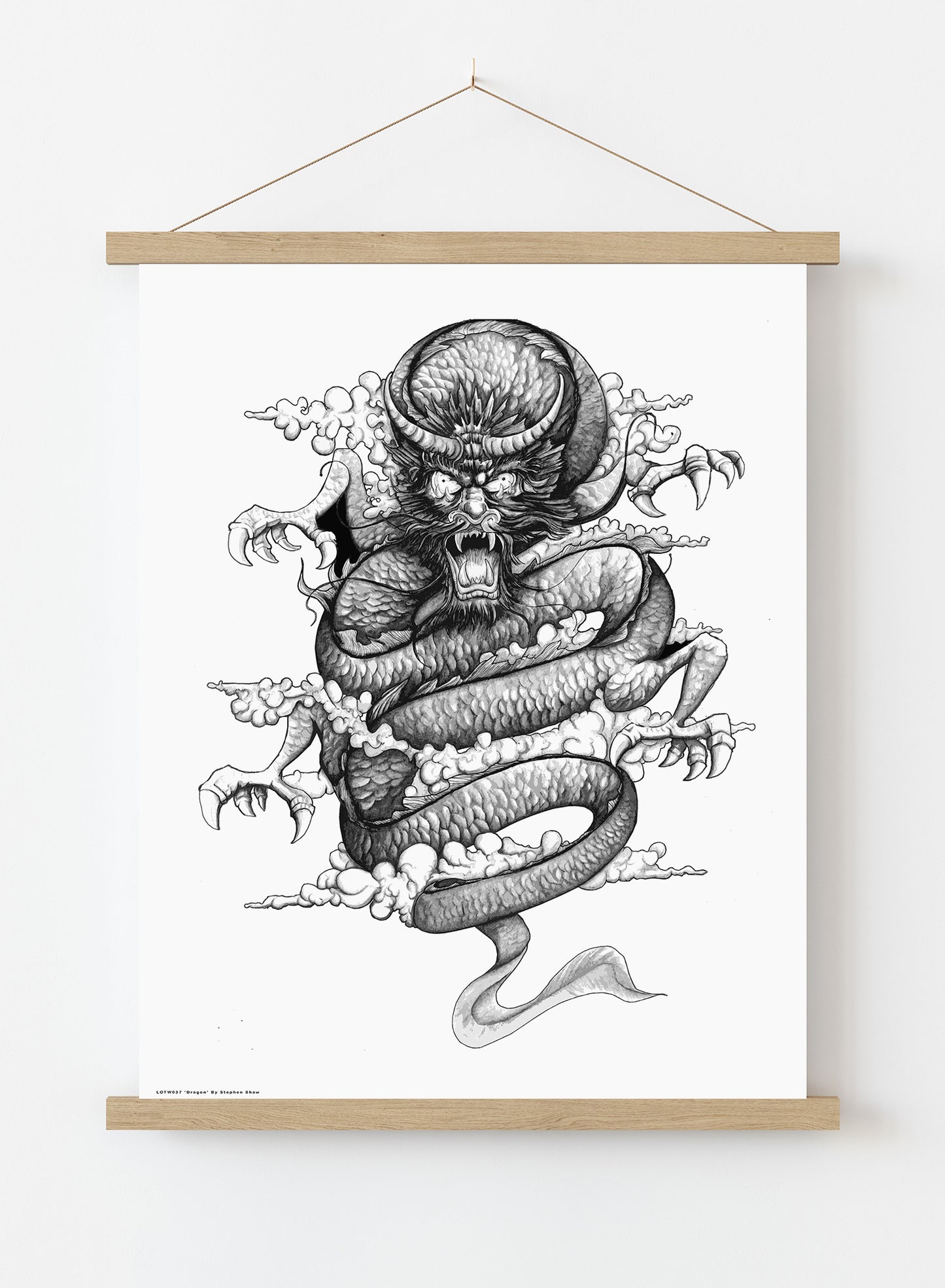Dragon by Stephen Shaw Print – Stephen Shaw Vintage Art Wall Art 50x70cm Poster Hanger