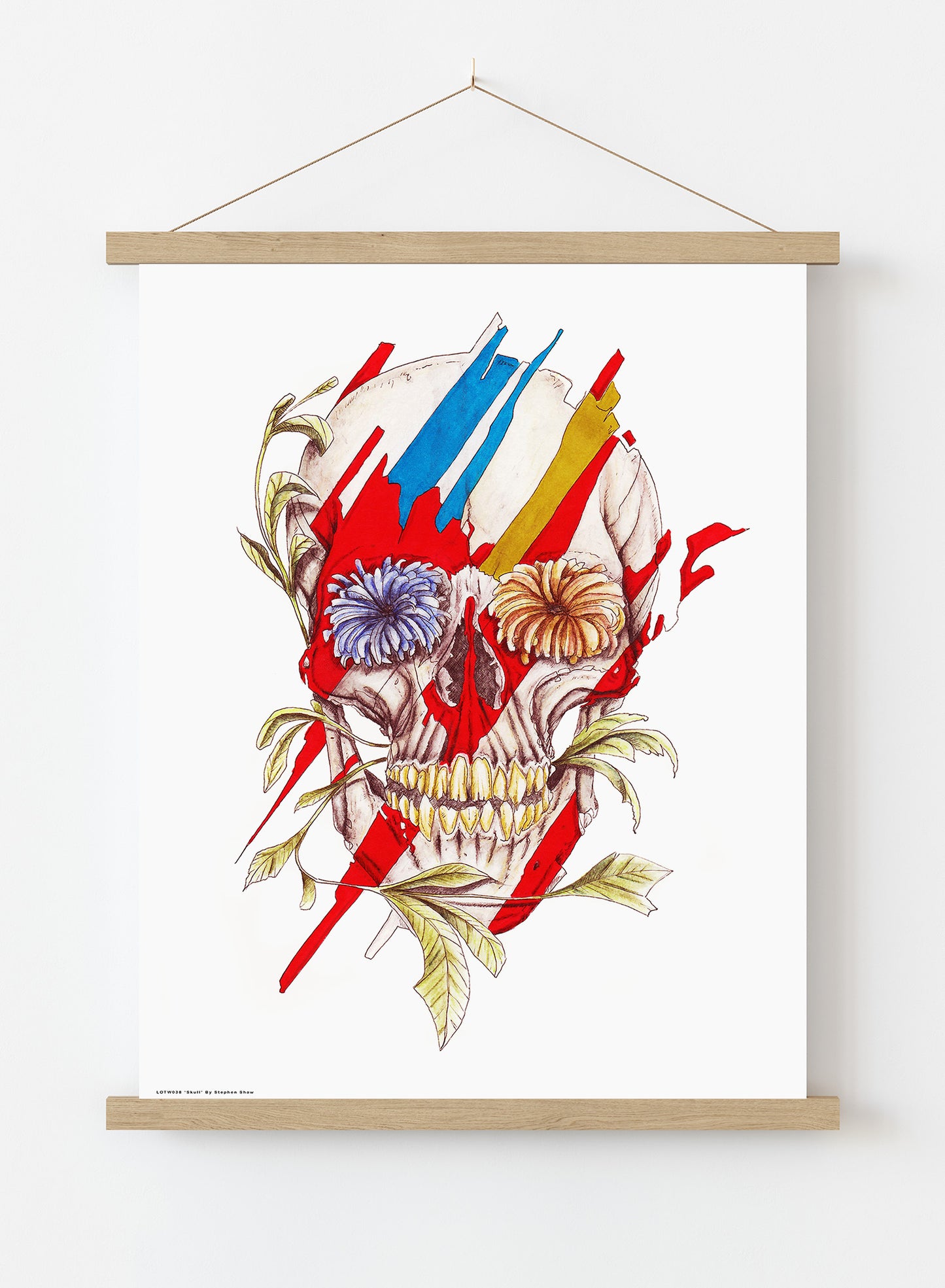 Skull Print – Stephen Shaw Vintage Art Wall Art 70x50cm Poster Hanger