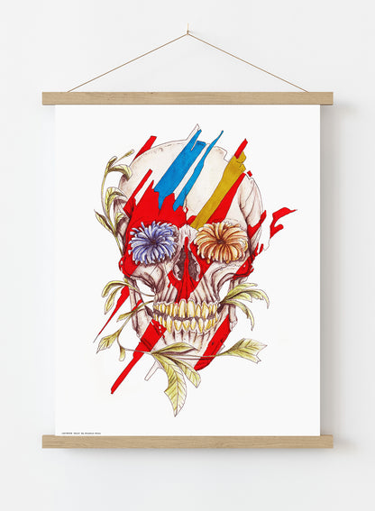 Skull Print – Stephen Shaw Vintage Art Wall Art 70x50cm Poster Hanger