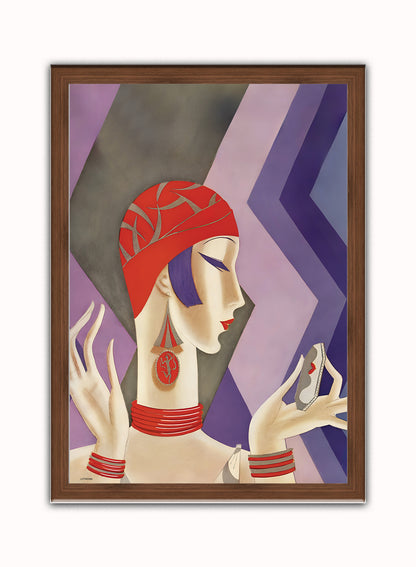 Eduardo Benito Fashion Art Print Featured on Vogue Cover July 1926 Vintage Art Wall Art Print 50x70cm Dark Wood Frame