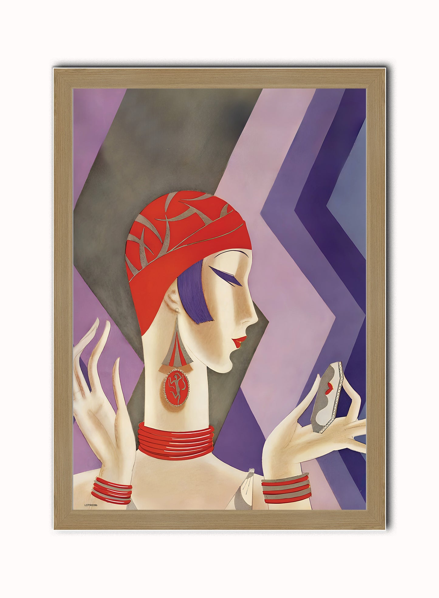 Eduardo Benito Fashion Art Print Featured on Vogue Cover July 1926 Vintage Art Wall Art Print 50x70cm Light Wood Frame