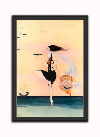 Rita Senger Fashion Art Print Featured on Vanity Fair Cover July 1916 Vintage Art Wall Art Print 50x70cm Black Frame