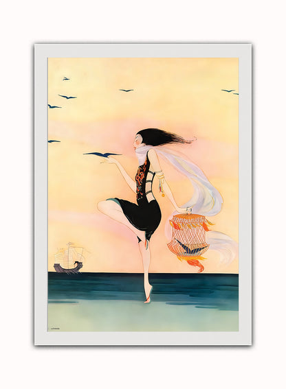 Rita Senger Fashion Art Print Featured on Vanity Fair Cover July 1916 Vintage Art Wall Art Print 50x70cm White Frame