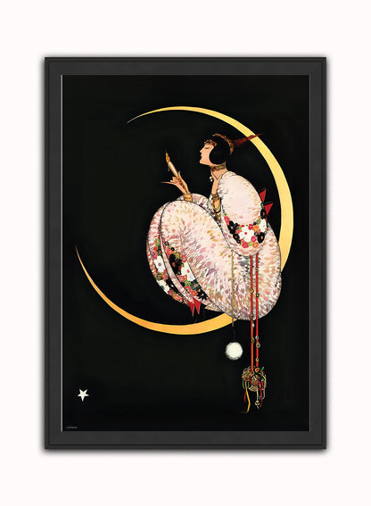 Georges Lepape Fashion Art Print Featured on Vogue Cover December 1917 Vintage Art Wall Art Print 50x70cm Black Frame