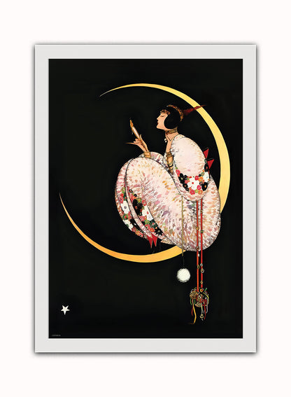 Georges Lepape Fashion Art Print Featured on Vogue Cover December 1917 Vintage Art Wall Art Print 50x70cm White Frame