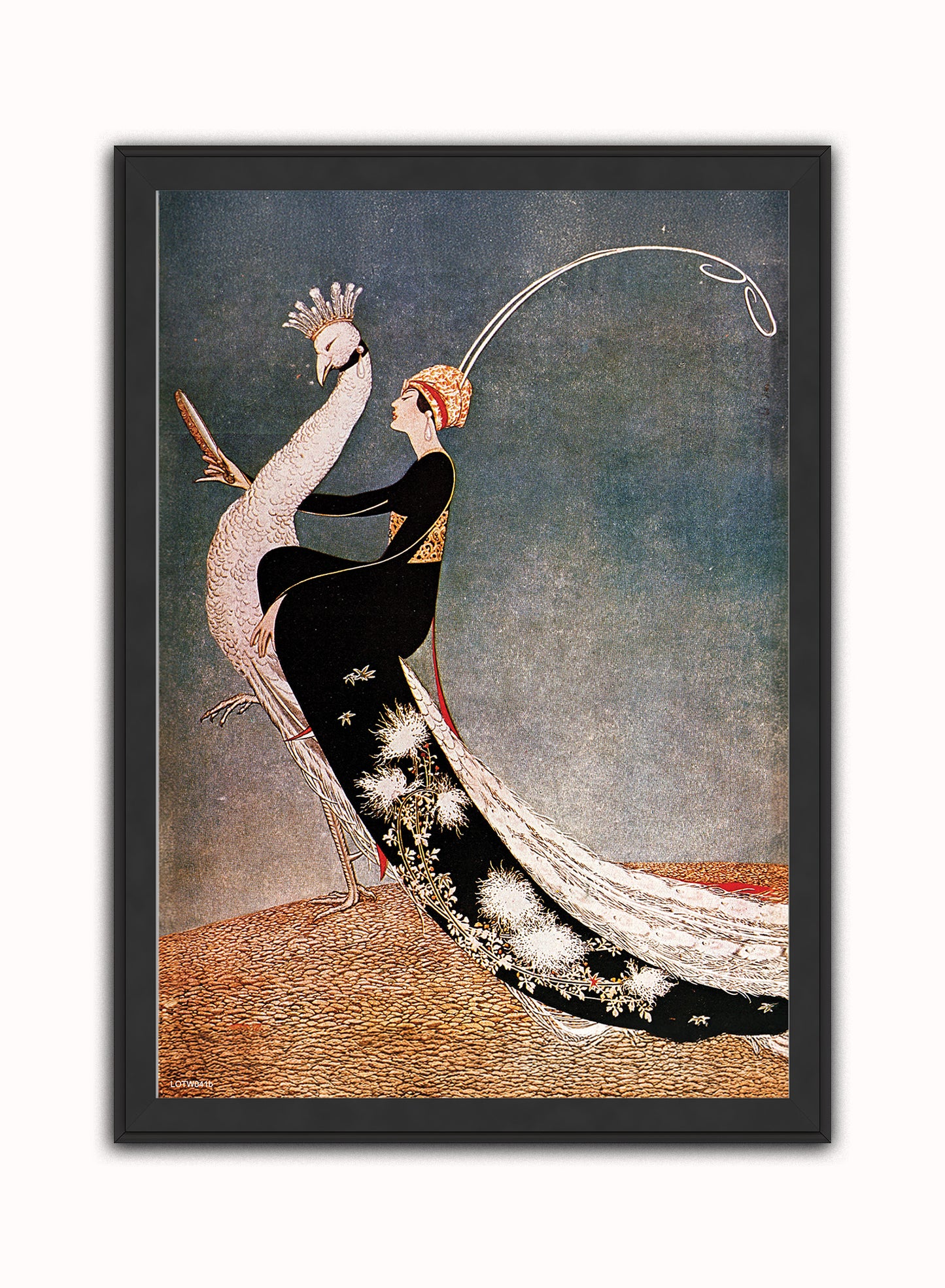 George Wolfe Plank Fashion Art Print featured on Vogue Cover April 1918 Vintage Art Wall Art Print 50x70cm Black Frame