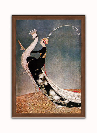 George Wolfe Plank Fashion Art Print featured on Vogue Cover April 1918 Vintage Art Wall Art Print 50x70cm Dark Wood Frame