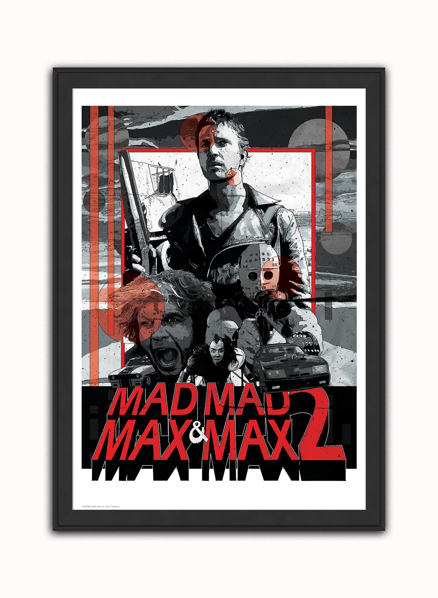 Mad Max Vintage Art Wall Art Print 50x70cm Black Frame