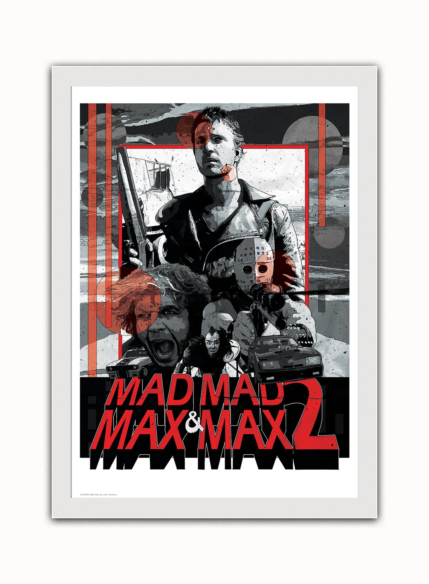Mad Max Vintage Art Wall Art Print 50x70cm White Frame