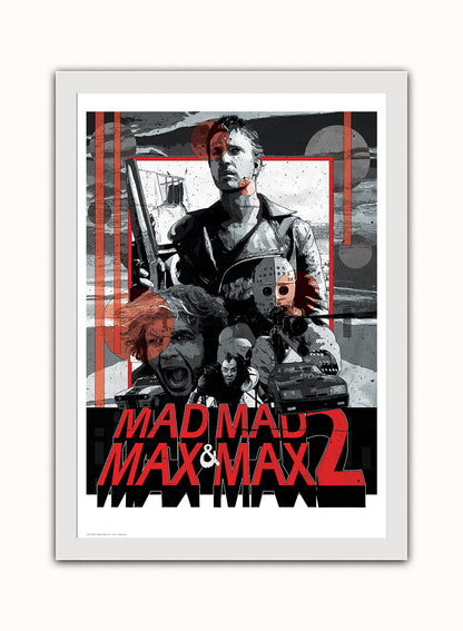 Mad Max Vintage Art Wall Art Print 50x70cm White Frame