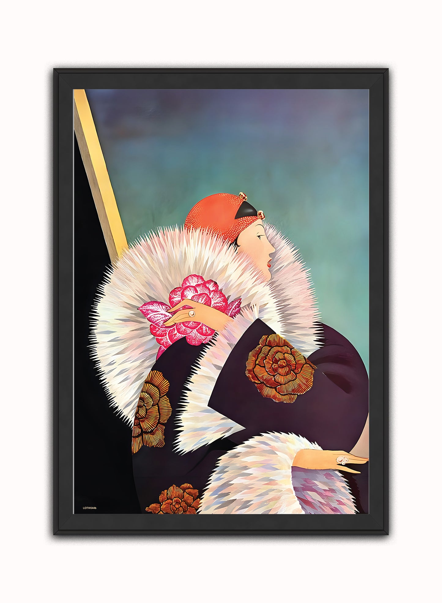 George Wolfe Plank Fashion Art Print featured on Vogue Cover January 1921 Vintage Art Wall Art Print 50x70cm Black Frame