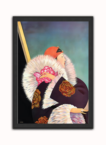 George Wolfe Plank Fashion Art Print featured on Vogue Cover January 1921 Vintage Art Wall Art Print 50x70cm Black Frame